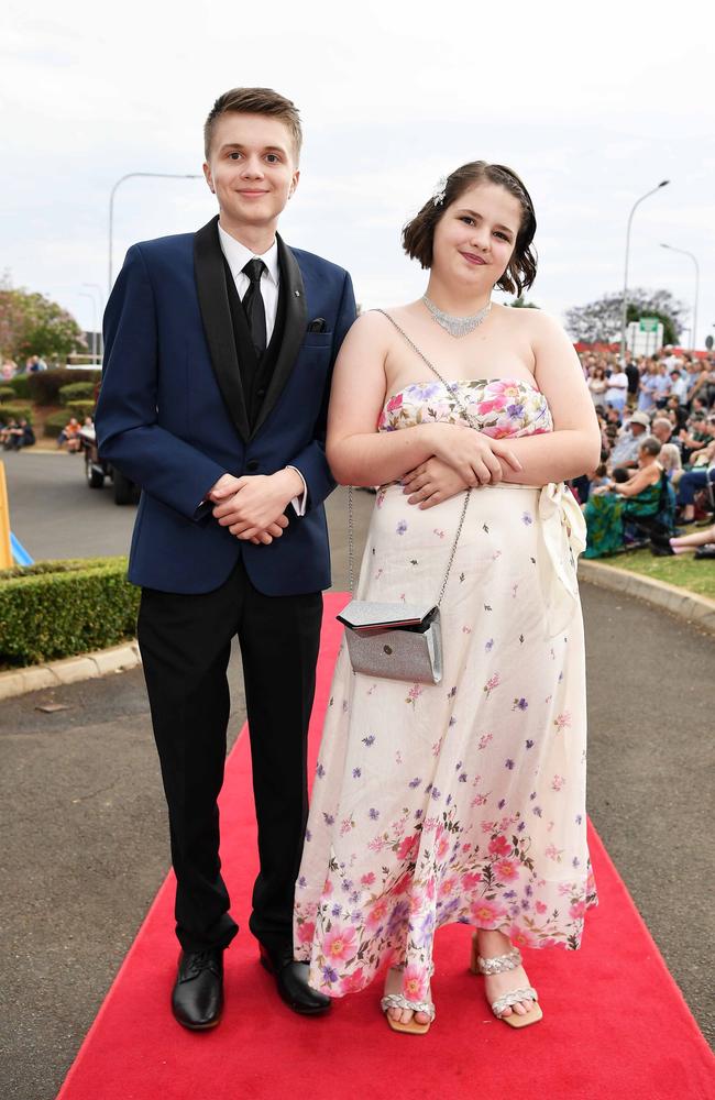 Campbell Gosney and Sienna Ware at Highfields State Secondary College. Picture: Patrick Woods.