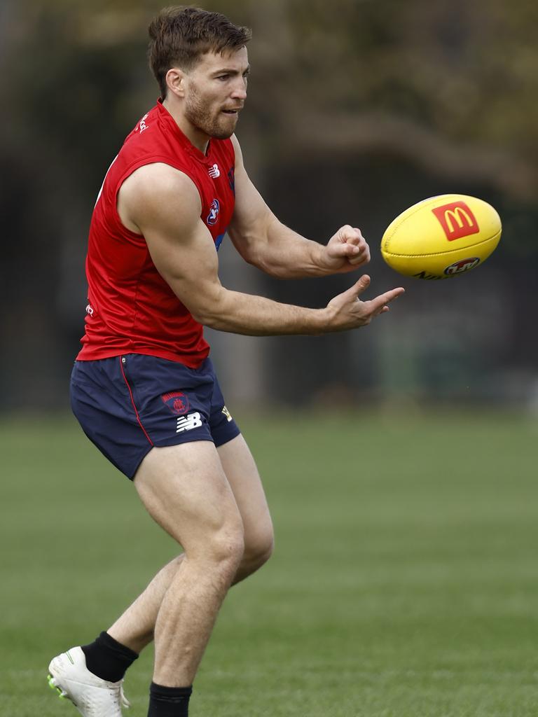 But Jack Viney did some light work away from the main group. Picture: Darrian Traynor/Getty Images