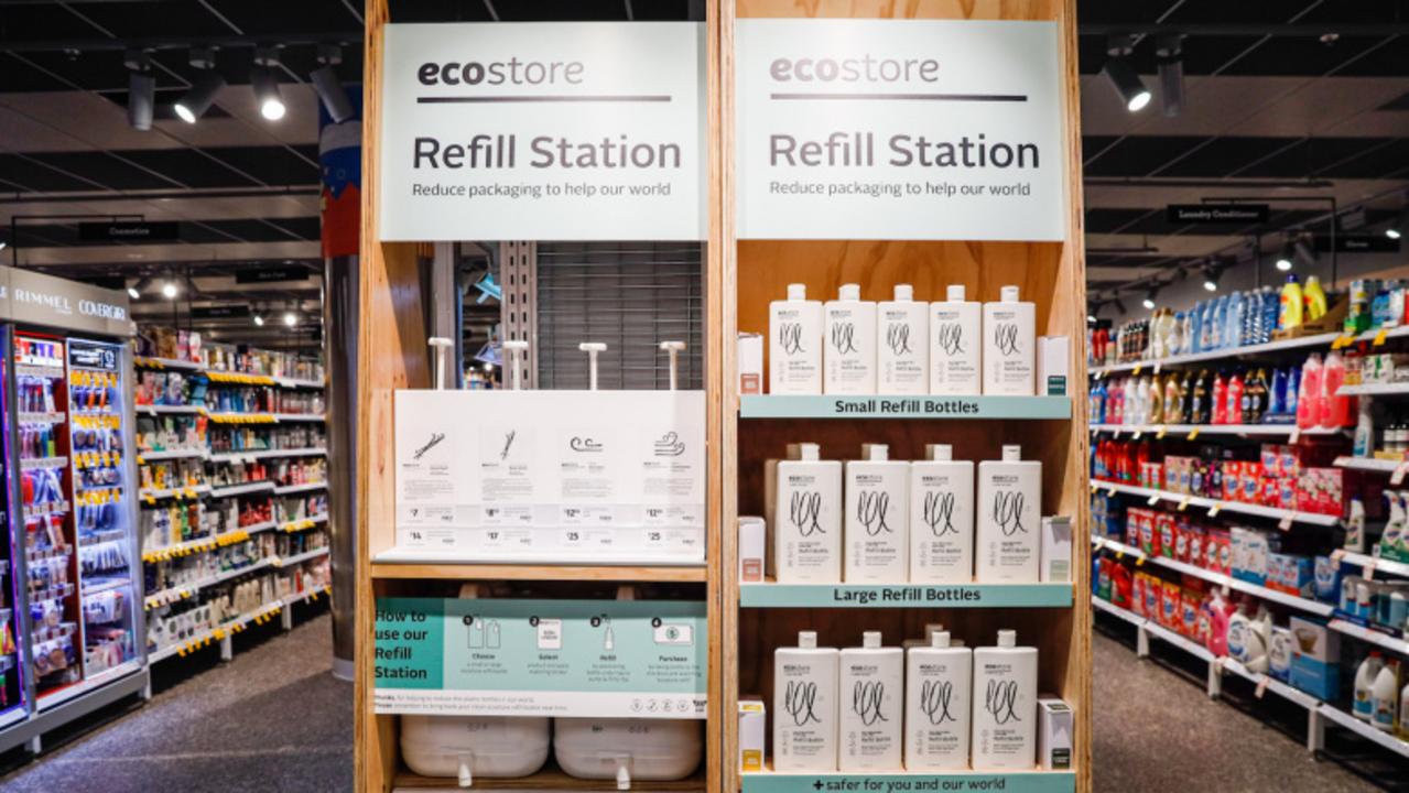 The Ecostore refill station is the supermarket’s attempt to be more sustainable. Picture: Hanna Lassen/Getty Images for Coles