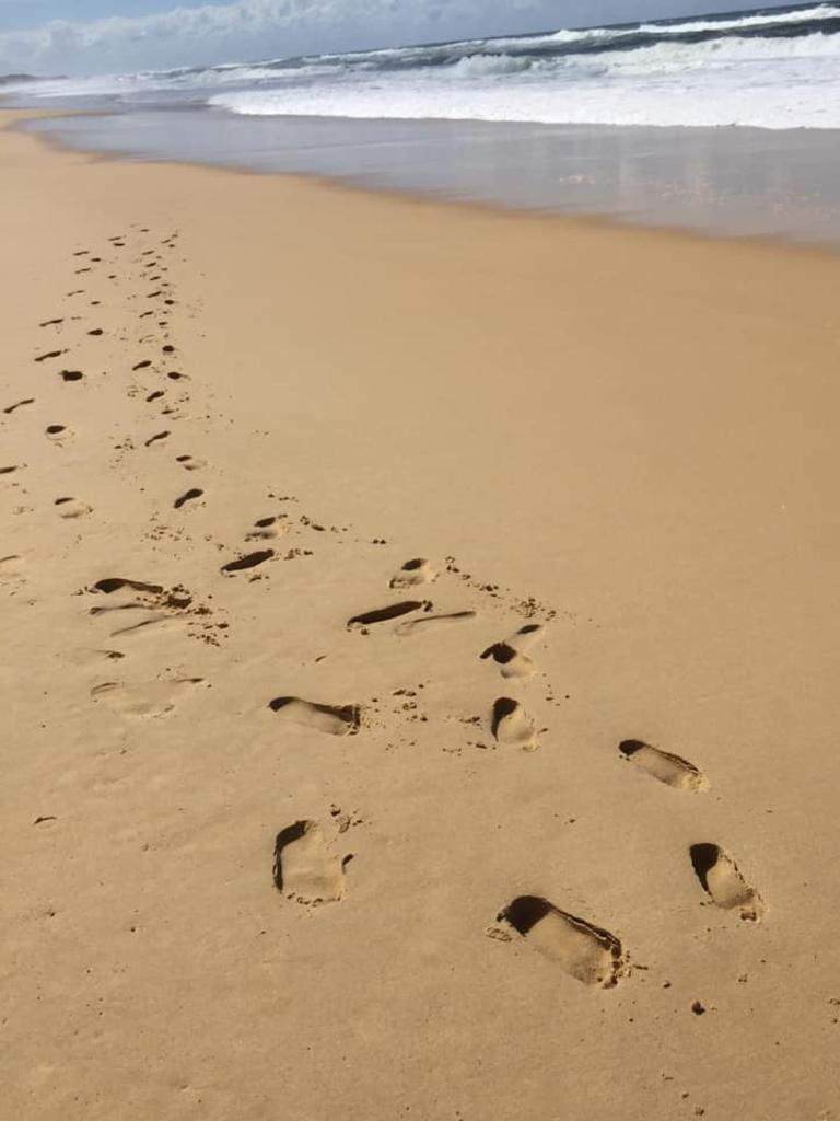 Sandy footprints captured by Kay Stagg.