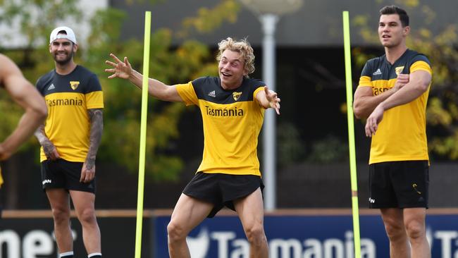 James Worpel has been enjoying himself so far this season for Hawthorn. Picture: AAP Image/James Ross. 