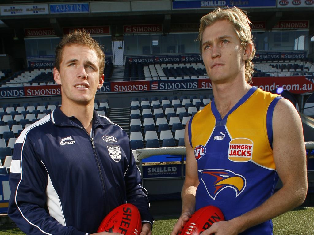 Selwood with his younger brother Joel before a match.