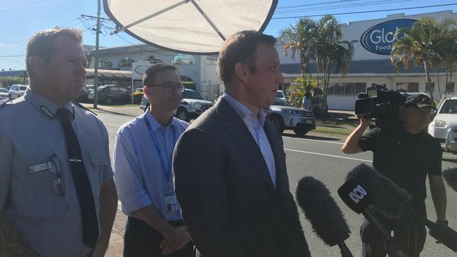 Health Minister Steven Miles speaks to the media