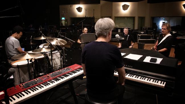 The view from across Don Walker’s keyboards at band rehearsal'. Picture: Robert Hambling