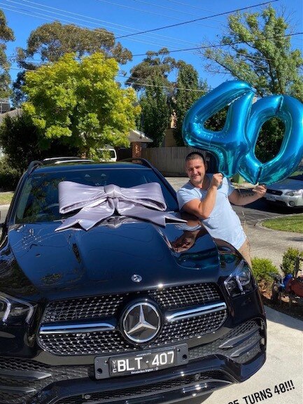 Brendan Fevola with his 40th birthday present. Pic: Instagram