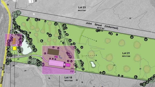 The architectural plans show the designated spaces for the club house and bar and a set of 10-hole pitch.