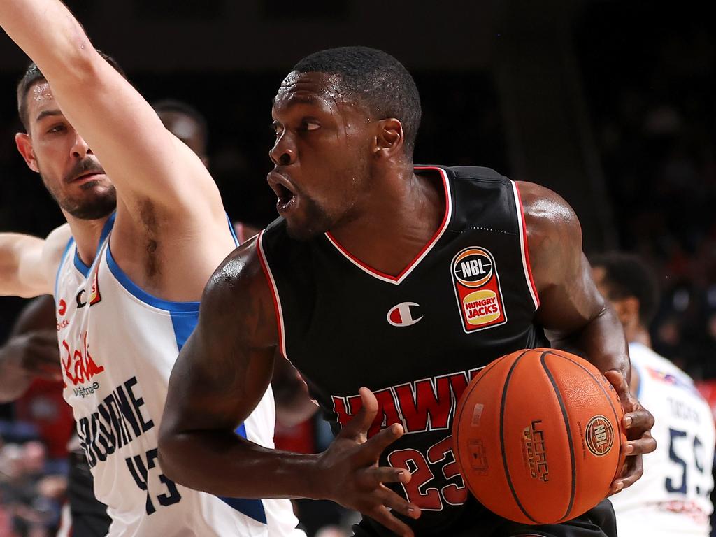 Michael Frazier II was an effective foil for Froling in just his second game for the Hawks. Picture: Mark Kolbe/Getty Images