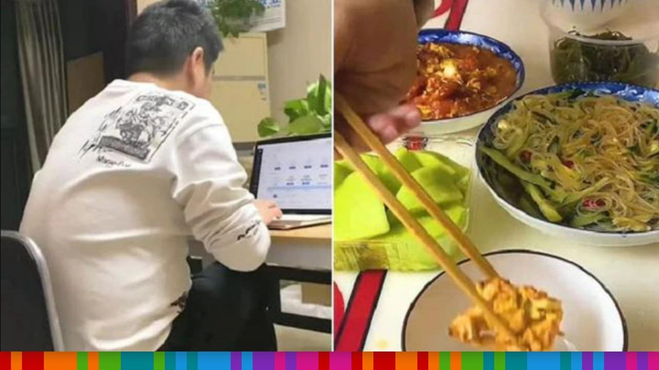 Wang’s video showed her date serving food.