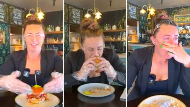 Courier-Mail reporter Taylah Fellows tries the Nashville Death Wish burger, with mixed results.