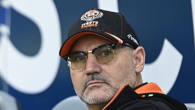 Lee Hagipantelis wants Wests Tigers fans to remain patient after their horror loss in Townsville. Picture: Ian Hitchcock/Getty Images