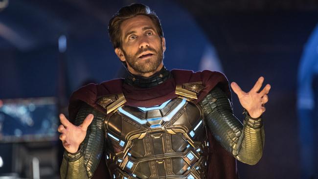 Jake Gyllenhaal is Mysterio in a scene from Spider-Man: Far From Home.