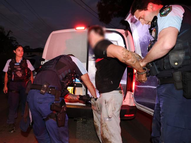 Police have charged almost 600 people with serious domestic violence offences, during a four-day high-visibility operation targeting the state’s most high-risk domestic violence offenders., , Pictured: Mt Pritchard arrest, , Operation Amarok V, an intelligence-based policing strategy led by each region’s Domestic Violence High-Risk Offender Teams (DVHROT), ran from Wednesday to Saturday (7 – 10 February 2024)., , Officers from all police area commands and police districts in NSW, as well as various proactive and specialist units, were involved in the operation., , A total of 590 people were arrested, and 1183 charges laid during the first Amarok of 2024. Of those arrested, 229 were wanted by police for serious domestic violence offences. Photo: NSW Police