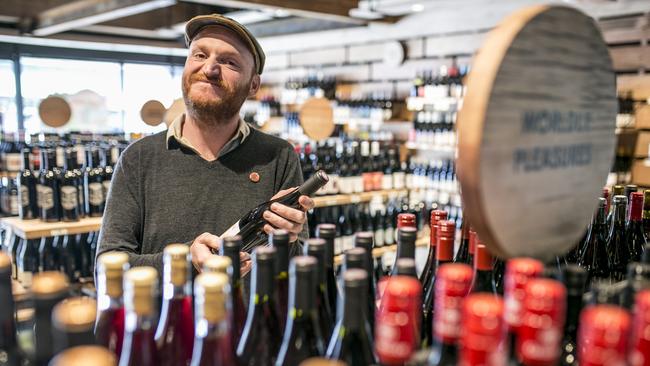 Photograph shows Corey Warner, Manager/ Co-owner Blackhearts andSparrows boutique bottleshop has opened in the old North Hobart Grocer site(site of Voula murder). Photograph Eddie Safarik.