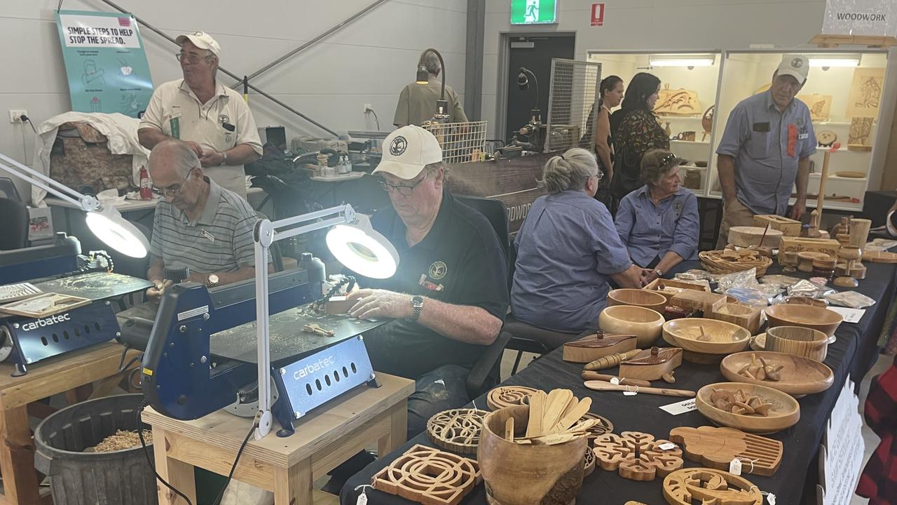 Skilled and intricate woodworking craftsmanship was on display in the main pavillion.