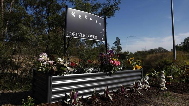 A tribute on the roundabout at Wine Country Drive near Branxton. Picture: Richard Dobson