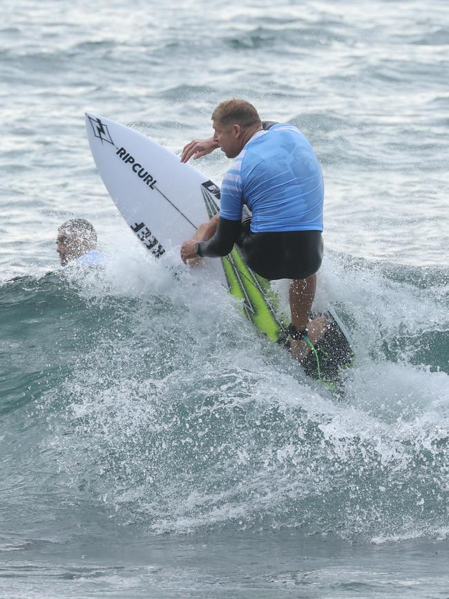 Mick Fanning at the Surf of Origin at Burleigh Beach. Picture: Annette Dew