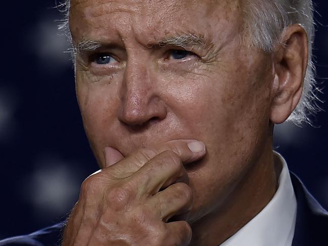 Democratic presidential candidate and former Vice President Joe Biden speaks at a  "Build Back Better" Clean Energy event on July 14, 2020 at the Chase Center in Wilmington, Delaware. (Photo by Olivier DOULIERY / AFP)