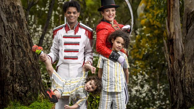 Circus is part of family life for Katie Wright, husband Leo Mendez and their young sons Leo, 8, and Liam, 3. Picture: RoyVphotography