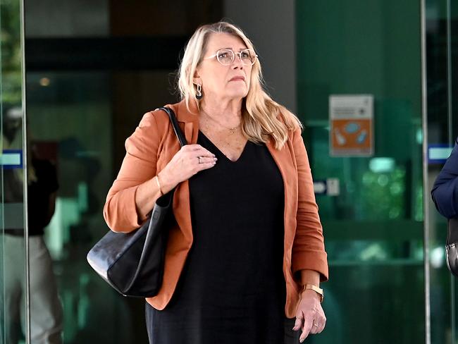 BRISBANE, AUSTRALIA - NewsWIRE Photos OCTOBER 30, 2023: Vicki Blackburn, the mother of murdered 23-year-old Shandee Blackburn leaves Brisbane Magistrates Court after the DNA Inquiry.Picture: NCA NewsWIRE / John Gass