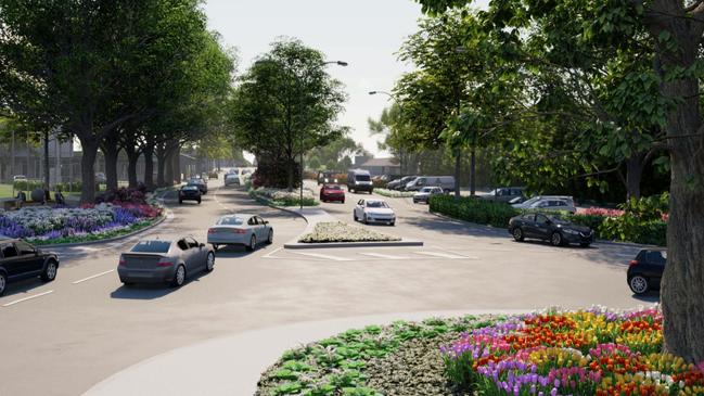 A roundabout at the northern end of Station St is expected to relieve traffic congestion. Picture: Wingecarribee Shire Council