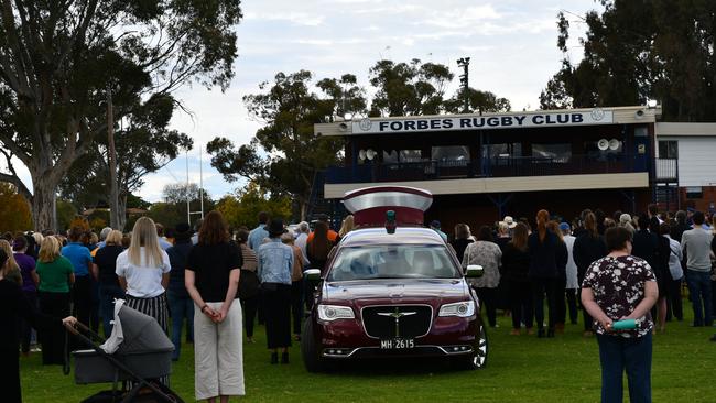 The funeral for Molly Ticehurst in Forbes on Thursday. Picture: Dane Millerd