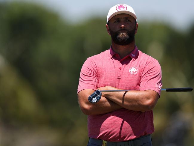 DORAL, FLORIDA - APRIL 05: Captain Jon Rahm of Legion XIII looks on at the fourth green during day one of the LIV Golf Invitational - Miami at Trump National Doral Miami on April 05, 2024 in Doral, Florida.   Megan Briggs/Getty Images/AFP (Photo by Megan Briggs / GETTY IMAGES NORTH AMERICA / Getty Images via AFP)