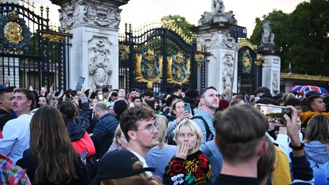 Thousands have already gathered outside the Queen’s London residence. Picture: Leon Neal/Getty Images