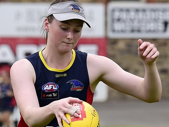 16.1.19-  Sarah Allan  during Adelaide Crows AFLW training session, at Norwood Oval, Norwood. Picture: Bianca De Marchi