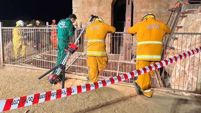 The man and puppy were rescued from the mine shaft after a four-hour operation. Picture: SA Police