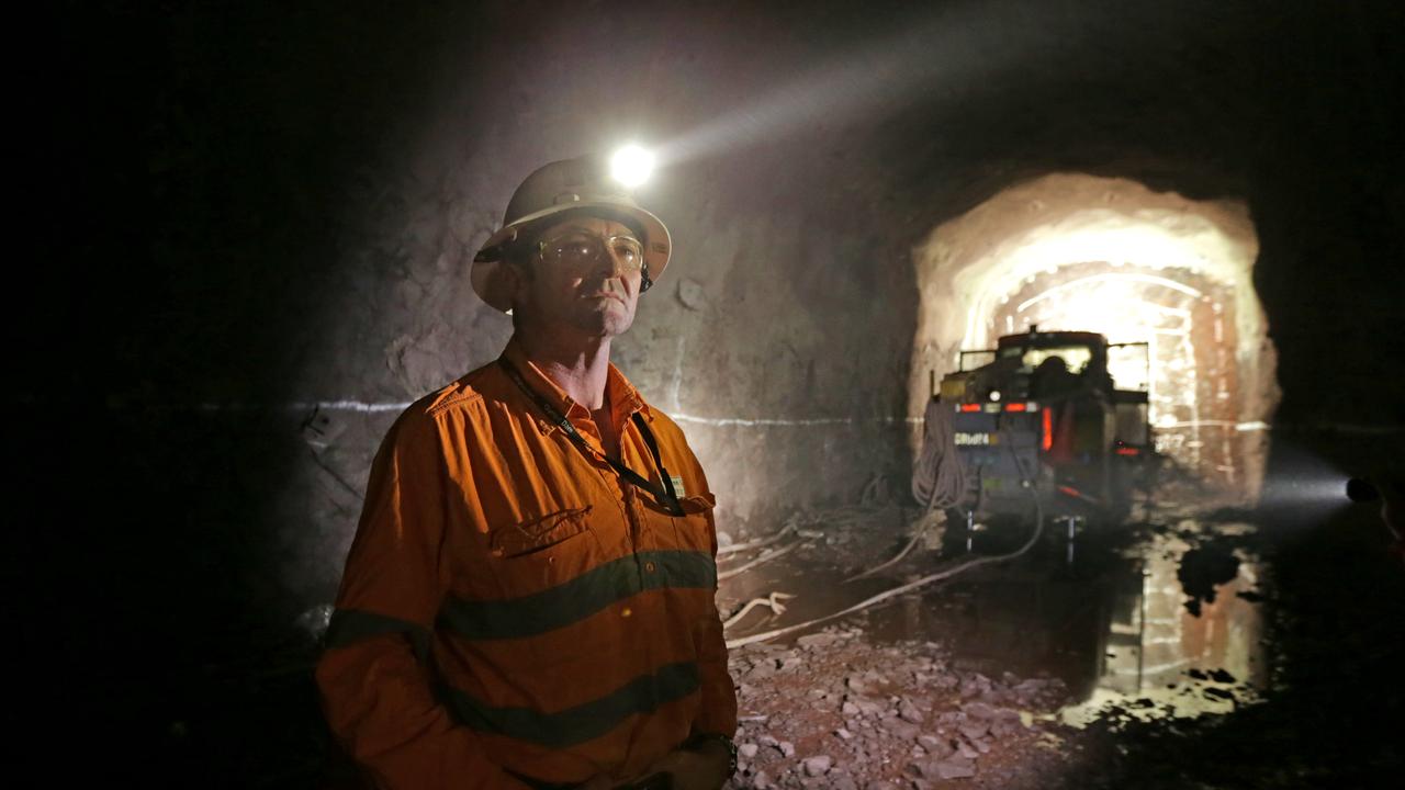 Dwayne Gum underground as a header works at BHP Billiton's Olympic Dam project in South Australia. Picture: Supplied