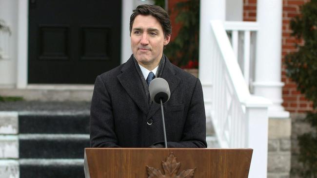 Canadian Prime Minister Justin Trudeau announced his resignation at Rideau Cottage in Ottawa. Picture: Dave Chan/AFP