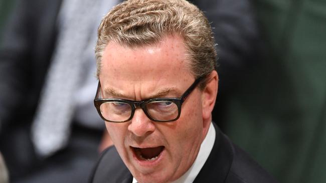 Federal Minister for Defence Industry Christopher Pyne during Question Time this week. Picture: AAP Image/Mick Tsikas