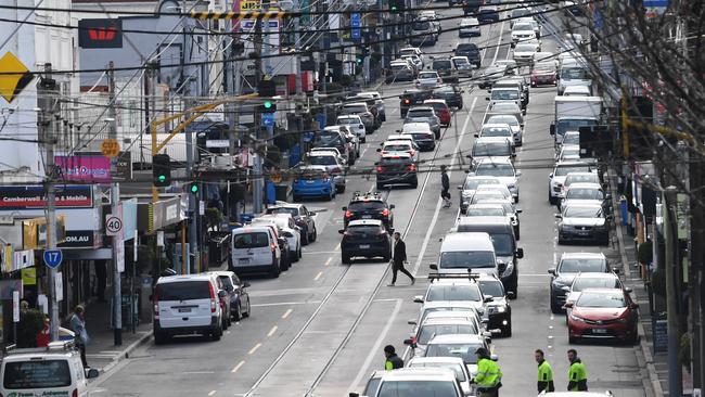 Camberwell Junction is a thriving retail hub where pedestrians are often seen dodging between cars while trying to cross the road. Picture: James Ross