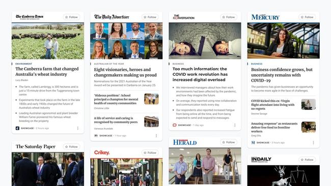 Google's News Showcase product. Source: Supplied.