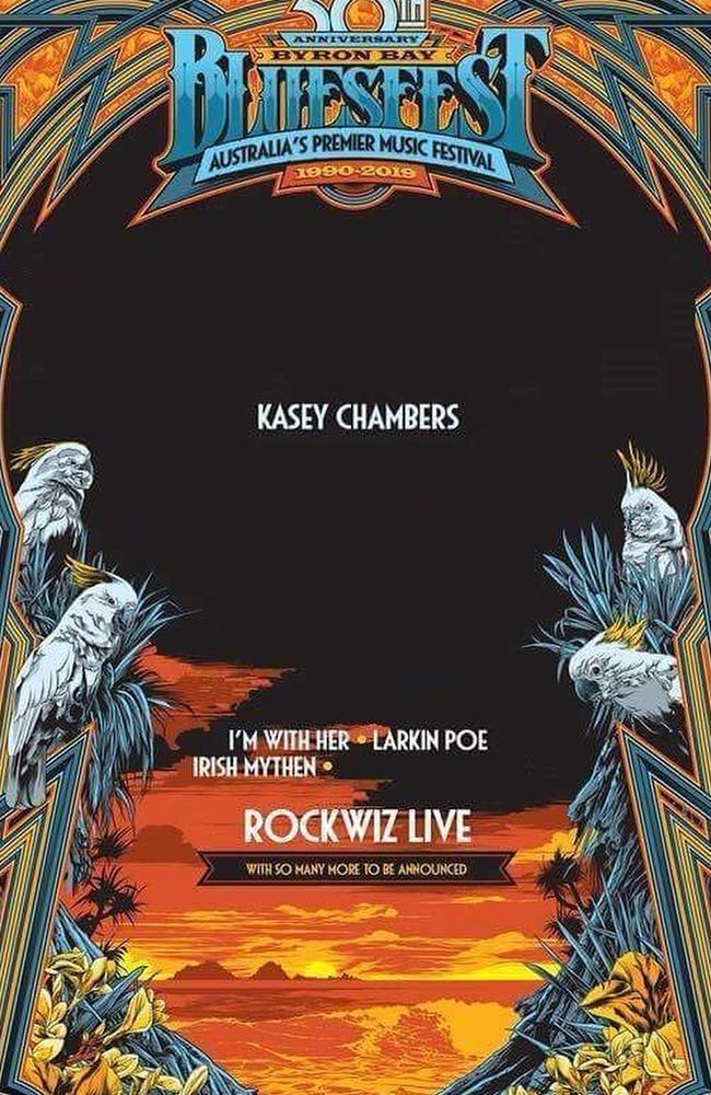 Bluesfest 2019 first announce poster, without the men, courtesy of Line-ups Without Males Instagram page.