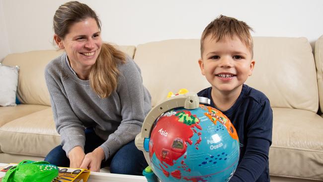 Rachel Toyer with her son Arlo, now aged three. Picture: Brett Hartwig