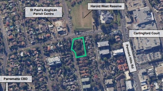 The green denotes the home of the future development.