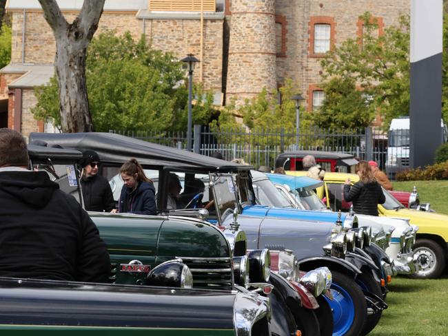 Bay to Birdwood: Cars arrive for inspection at Birdwood Motor Museum. Picture: Russell Millard