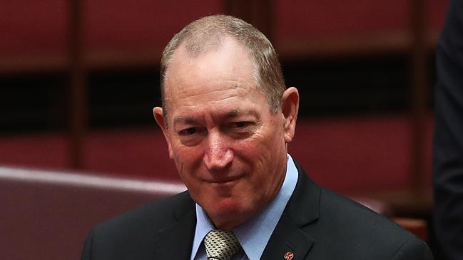 Senator Fraser Anning in the Senate Chamber at Parliament House in Canberra. Picture: Kym Smith