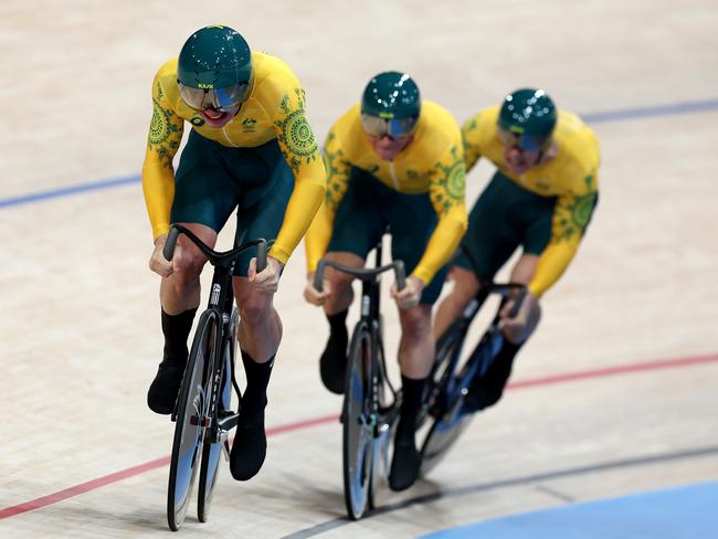 Australia sent a statement to the world over 4km at the National Velodrome in Paris. Picture: Getty Images