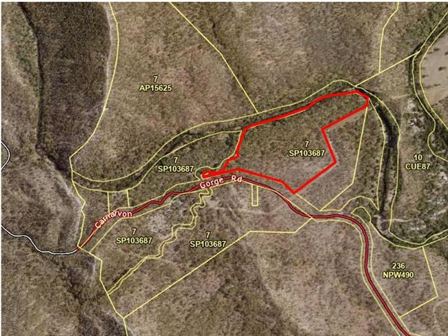 Figure 1 Aerial of the subject site (Source: QLD Globe, 2014). Image taken from the DA for the Carnarvon Gorge Camping potential camping facilities as of January 2023.