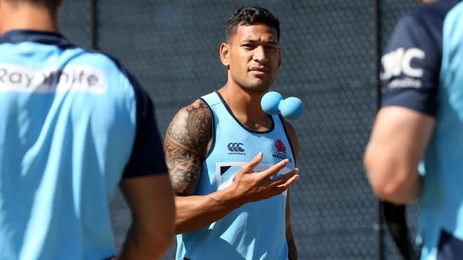Israel Folau at Waratahs training this week.