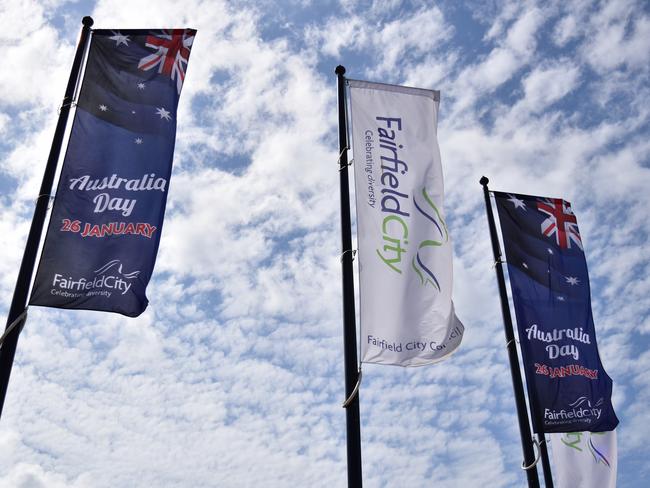 Australia Day flags which the mayor said will go up across Fairfield this year.