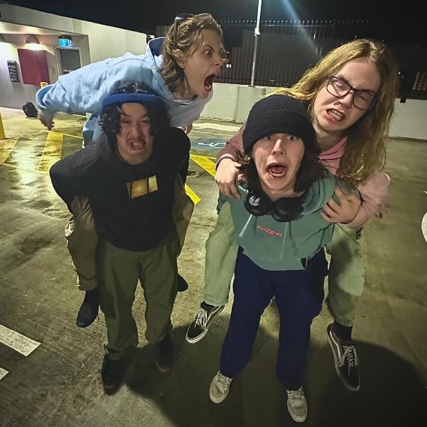 Northern beaches' psychedelic grunge rock band, Ghazza. Members are Xavier Brown, Bede Russell, Kennan Ayala and Toby Spence. Picture: Ghazza