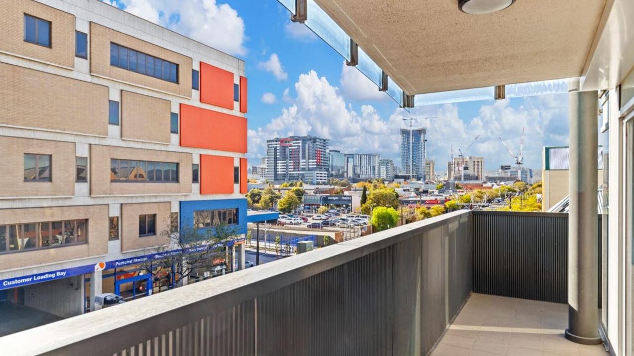 An apartment for sale in Adelaide. 23 per cent of Aussie apartments in Woodbury Furniture’s study did not have a balcony, and those that did typically had mark-ups – like a 16 per cent increase in Adelaide.