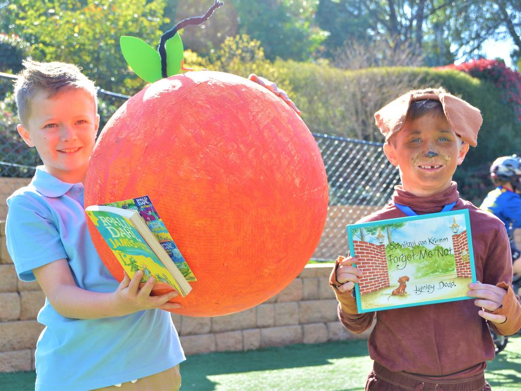 Dressed up for Book Week 2023 at Toowoomba Grammar School are brothers (from left) Jack And Max Beresford. Picture: Rhylea Millar