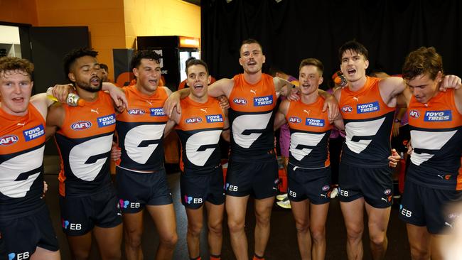 They are contenders for the AFL premiership, but it seems no-one in their back yard knows who the GWS Giants are. Picture: Phil Hillyard