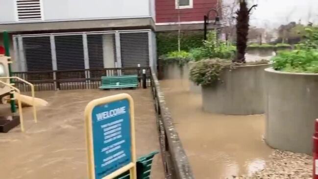 Flooding Seen in Santa Cruz as Atmospheric River Continues to Impact California