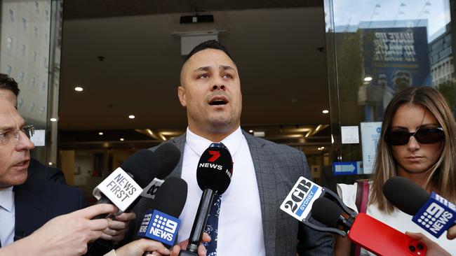 Hayne leaving court. Picture: Jonathan Ng