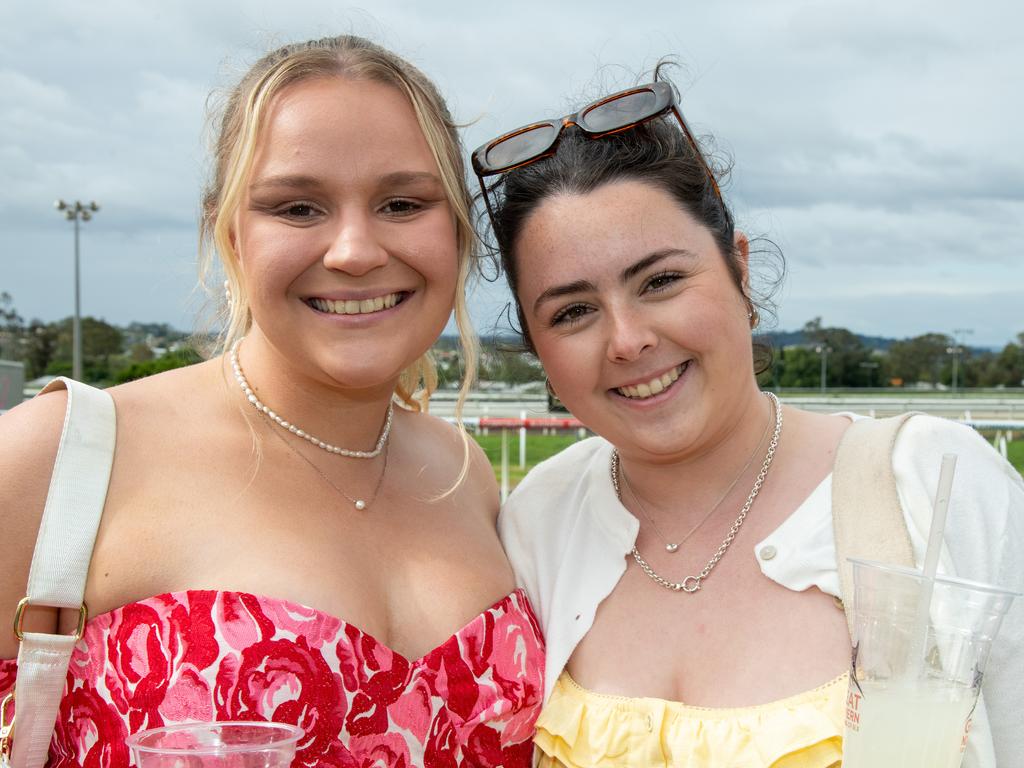 Indigo Lock (left) and Cate Koelmeyer. IEquine Toowoomba Weetwood Raceday - Clifford Park Saturday September 28, 2024 Picture: Bev Lacey